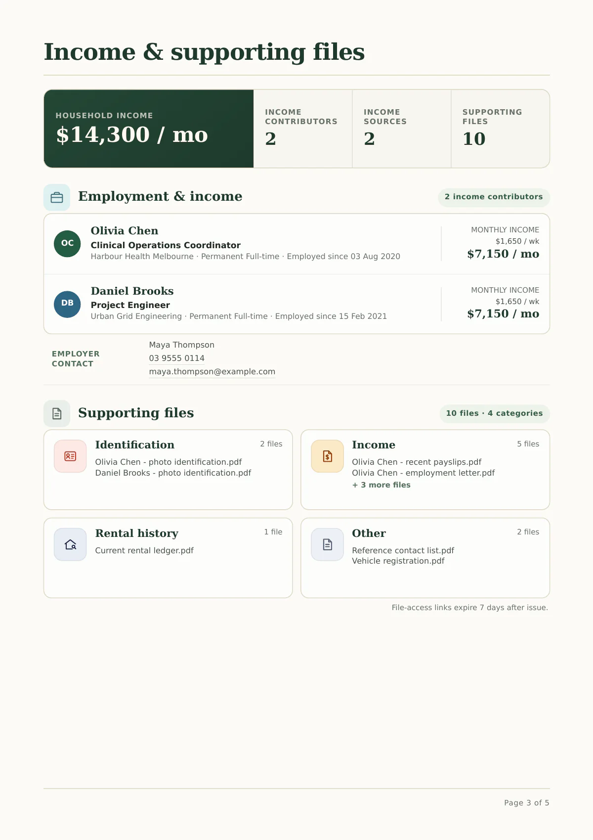 RentFiles sample application page 3 of 5
